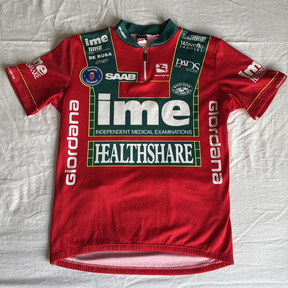 Vintage Giordana Team IME Cycling Jersey Mens XL Made in Italy Ride Fit Shirt